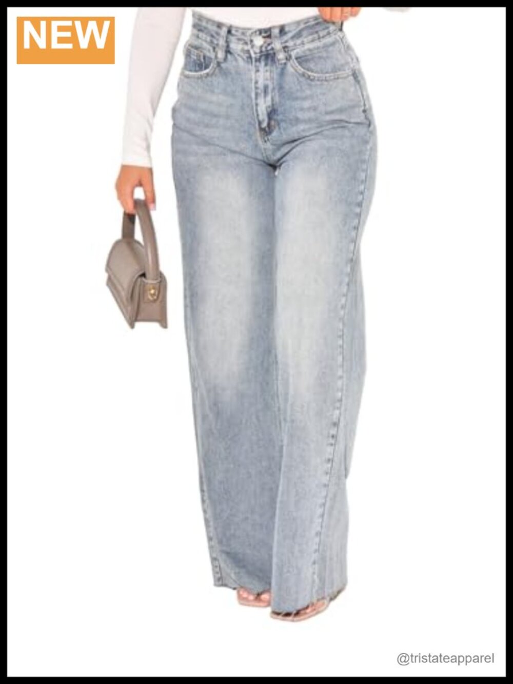 Curvy Stretch Wide Leg Jeans High Waist Tummy Control Denim
